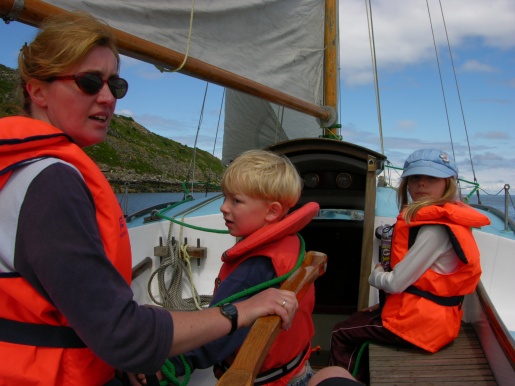 Sailing along Puffin Island