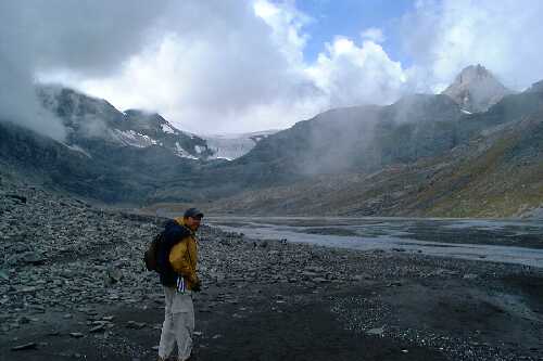 Clouds lifting at the top of the Gemmi pass